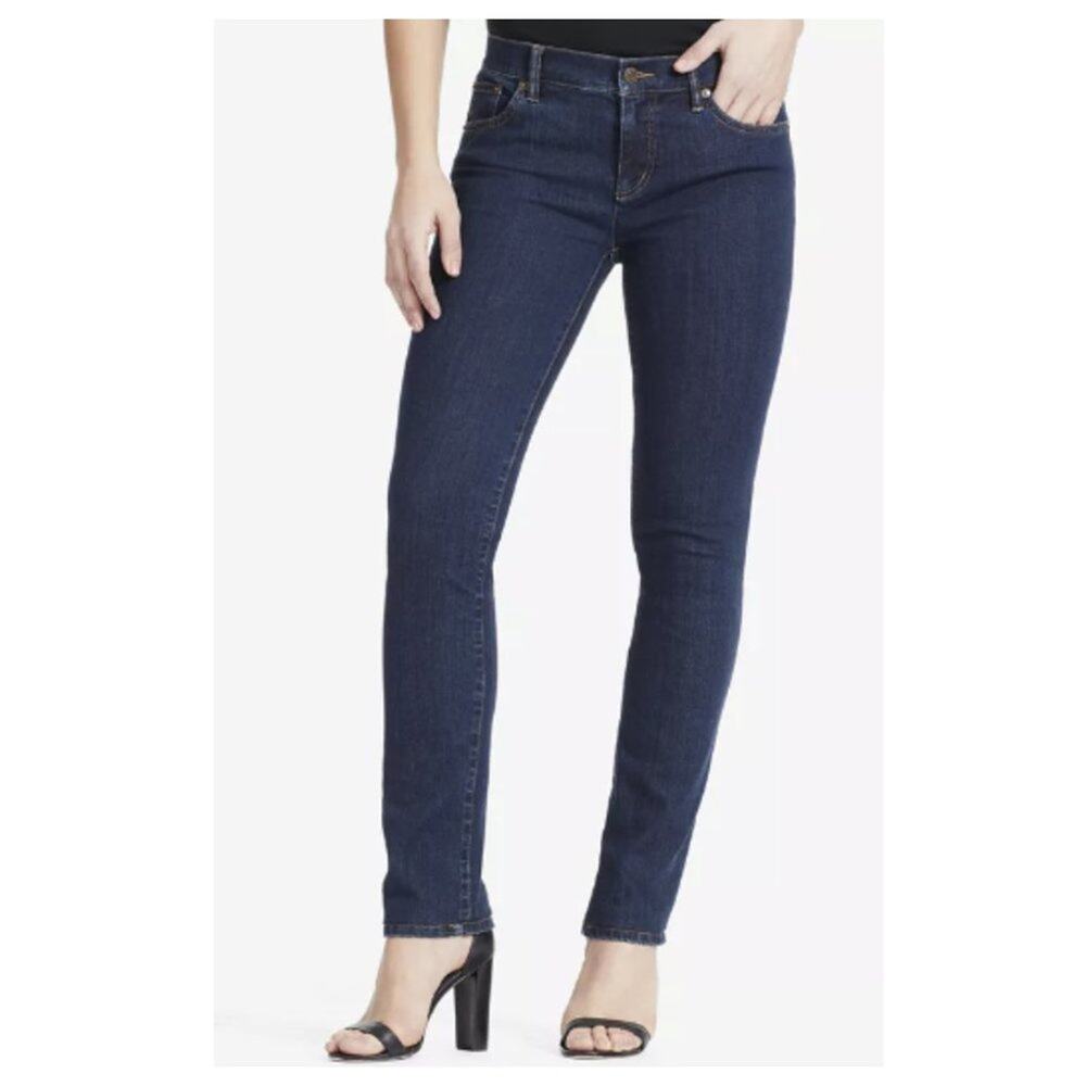 Lauren Ralph Lauren Women's High Rise Classic Straight Jeans Dark Wash Size 14